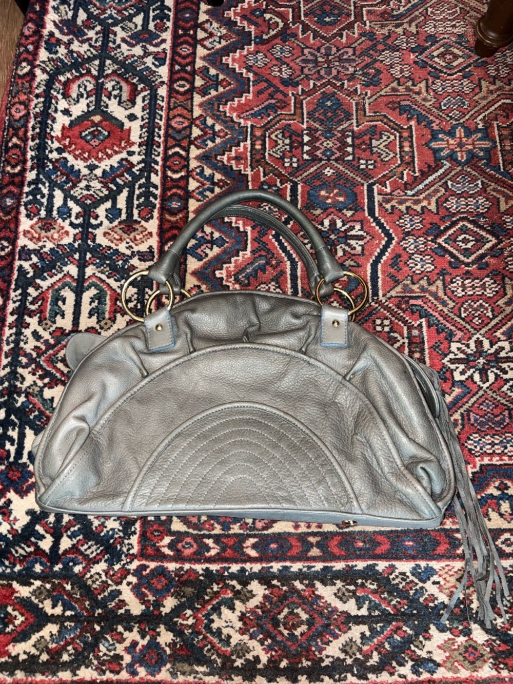 Bulga Gray Leather Tote